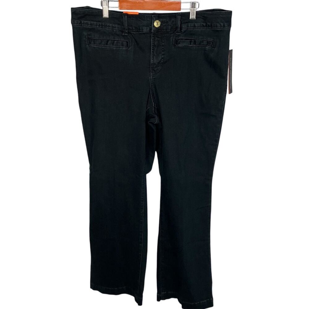 INC International Concepts Wide Leg Slim Tech‎ Fit Womens 14W Black Jeans New